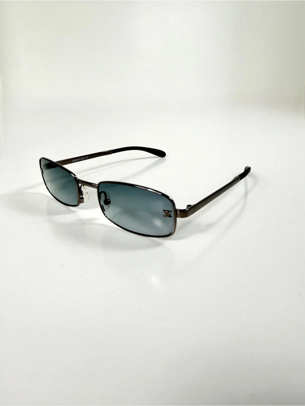 Celine SC1019 568 Vtg Sunglasses Gunmetal Rectangle Triomphe Y2K Deadstock Set